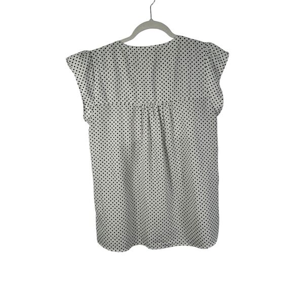 Savannah Jane Polka Dot Floral Embroidered Short Sleeve Blouse Boho Womens Med - Picture 5 of 5